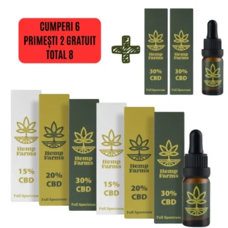 Hemp Farms Ulei CBD mix 2 × 15% + 2 × 20% + 2 × 30% – 6 × 10 ml