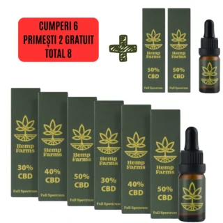 Hemp Farms Ulei CBD mix 2 × 30% + 2 × 40% + 2 × 50% – 6 × 10 ml